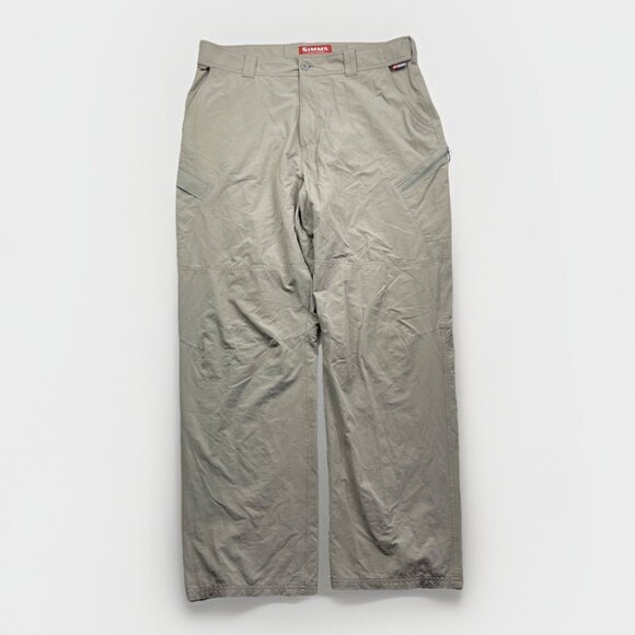 Simms Pants Mens XL Tan Stretch Utility Zip Pocket Fishing Outdoor Hiking Trail - Picture 1 of 16
